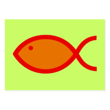 Christian Fish Symbol - LOUD! Orange and Red Business Card Template