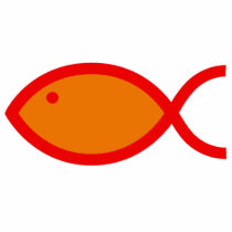 Christian Fish Symbol - LOUD! Orange and Red Photo Sculptures