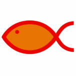 Christian Fish Symbol - LOUD! Orange and Red Photo Sculptures