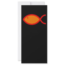 Christian Fish Symbol - LOUD! Orange and Red Personalized Rack Card