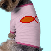 Christian Fish Symbol - Orange with Orange pet clothing by ChristianFish Christian Fish Symbol - Orange with Orange pet clothing