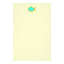 Christian Fish Symbol Personalized Stationery