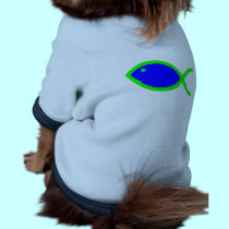 Christian Fish Symbol - Pink with Green pet clothing by ChristianFish Christian Fish Symbol - Pink with Green pet clothing