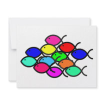 Christian Fish Symbol - Rainbow Colors