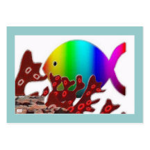 Christian Fish Symbol - Rainbow Ocean Business Card Templates