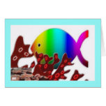 Christian Fish Symbol - Rainbow Ocean Greeting Cards