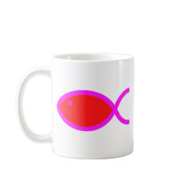 Símbolo cristão dos peixes - vermelho com rosa canegas by ChristianFish Símbolo cristão dos peixes - vermelho com rosa canegas