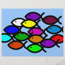 Christian Fish Symbols -Rainbow School Flyers