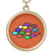 Christian Fish Symbols -Rainbow School Custom Necklace