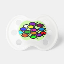 Christian Fish Symbols -Rainbow School Pacifiers