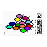 Christian Fish Symbols - Rainbow School Stamps