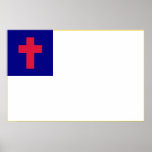 Christian Flag on Large Canvas Print 3 ft by 2 ft