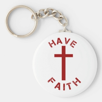 Christian Have Faith Red Cross and Text Design
