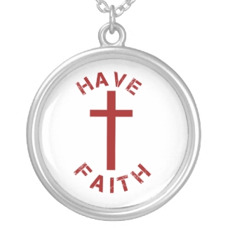 Christian Have Faith Red Cross and Text Design