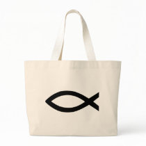 Christian jesus fish canvas bag