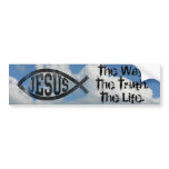 Christian Jesus Fish, Black Ichthys Bumper Sticker