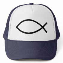 Christian jesus fish mesh hat