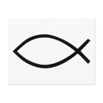 Christian jesus fish postcards