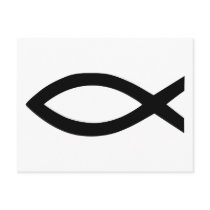 Christian jesus fish postcard