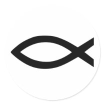 Christian jesus fish round sticker