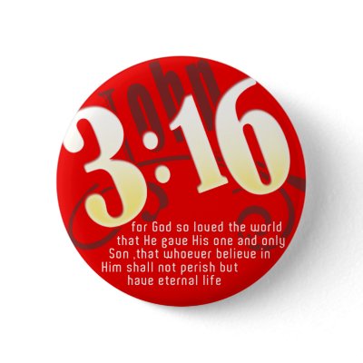 Christian - John 3:16 Pinback button