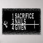 CHRISTIAN MATH 1+3=4 1SACRIFICE + 3NAILS = 4GIVEN PRINT