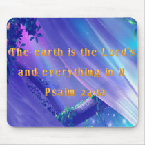 Christian Mouse Pad with Bible Verse Psalm 24 mousepads
