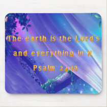 Christian Mouse Pad with Bible Verse Psalm 24 mousepads by tshirts4christians Christian Mouse Pad with Bible Verse Psalm 24 mousepads