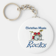 Christian Music Rocks Key Chain