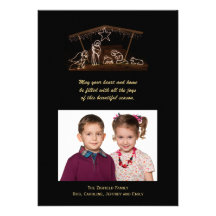 Christian Nativity Christmas Photo Flat Card