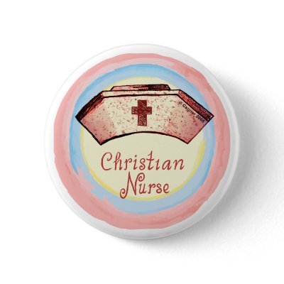 Christian Nurse Cap pinback button