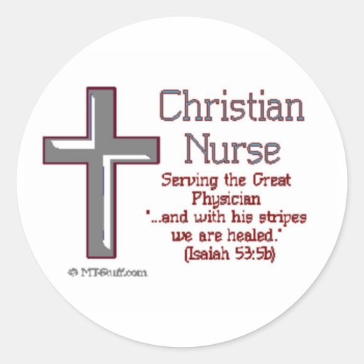 Christian Nurse Cross2 Classic Round Sticker Zazzle