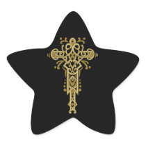 Christian Ornate Cross 26 Star Sticker