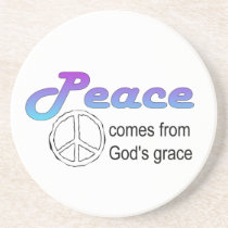 Christian peace sign God's grace coasters