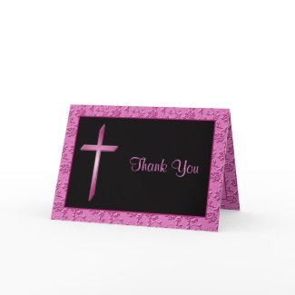 Christian Pink and Black Thank You Card card