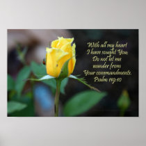 Christian Poster Ladybug Rose Bible Verse