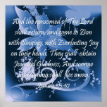 Christian Poster with Bible Verse Isaiah 35:10