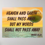 Christian Poster with Bible Verse Mark 13:31