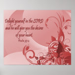 Christian Poster with Bible Verse Psalm 37:4
