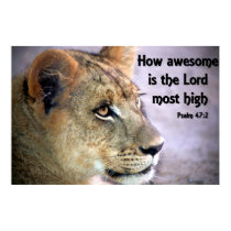 Christian Poster with Mountain Lion and Bible Vers posters