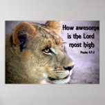 Christian Poster with Mountain Lion and Bible Vers