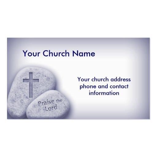 Christian Praise the Lord Business Card Blue (front side)