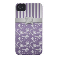 Christian Purple and Silver Floral Stripes casematecase