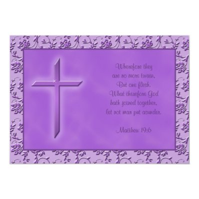 Christian Purple Passion Wedding Invitation