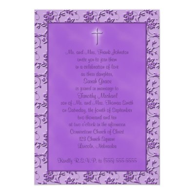 Christian Purple Power Wedding Invitation