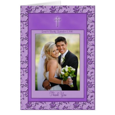 Christian Purple Thank You Card with Photo Card