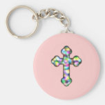 Christian Rainbow Cross Key Chains