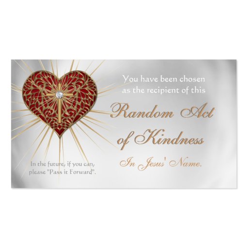 CHRISTIAN Random Acts of Kindness wallet cards Business Cards (front side)