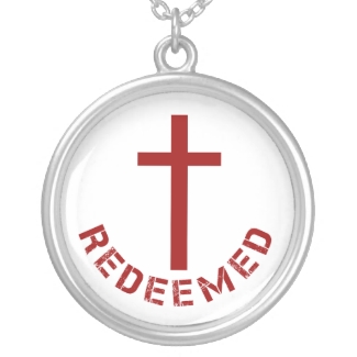 Christian Redeemed Red Cross and Text Design