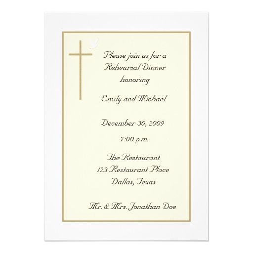 Christian Rehearsal Dinner Invitation -- Cross